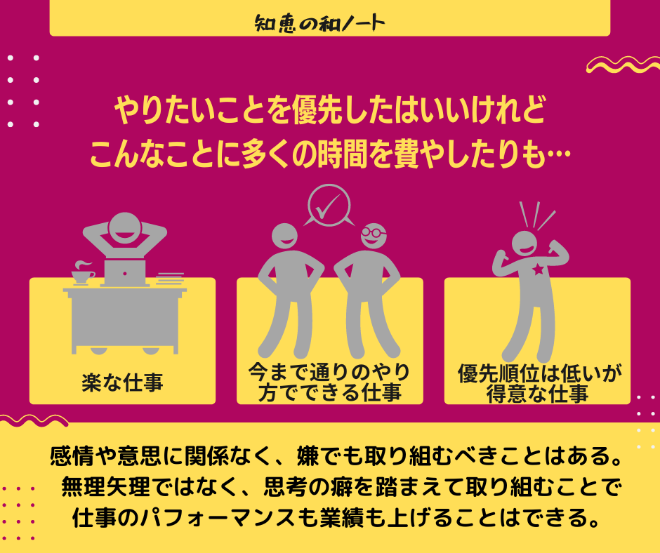 仕事でやりたいことを優先する場合の留意点